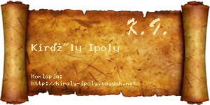 Király Ipoly névjegykártya